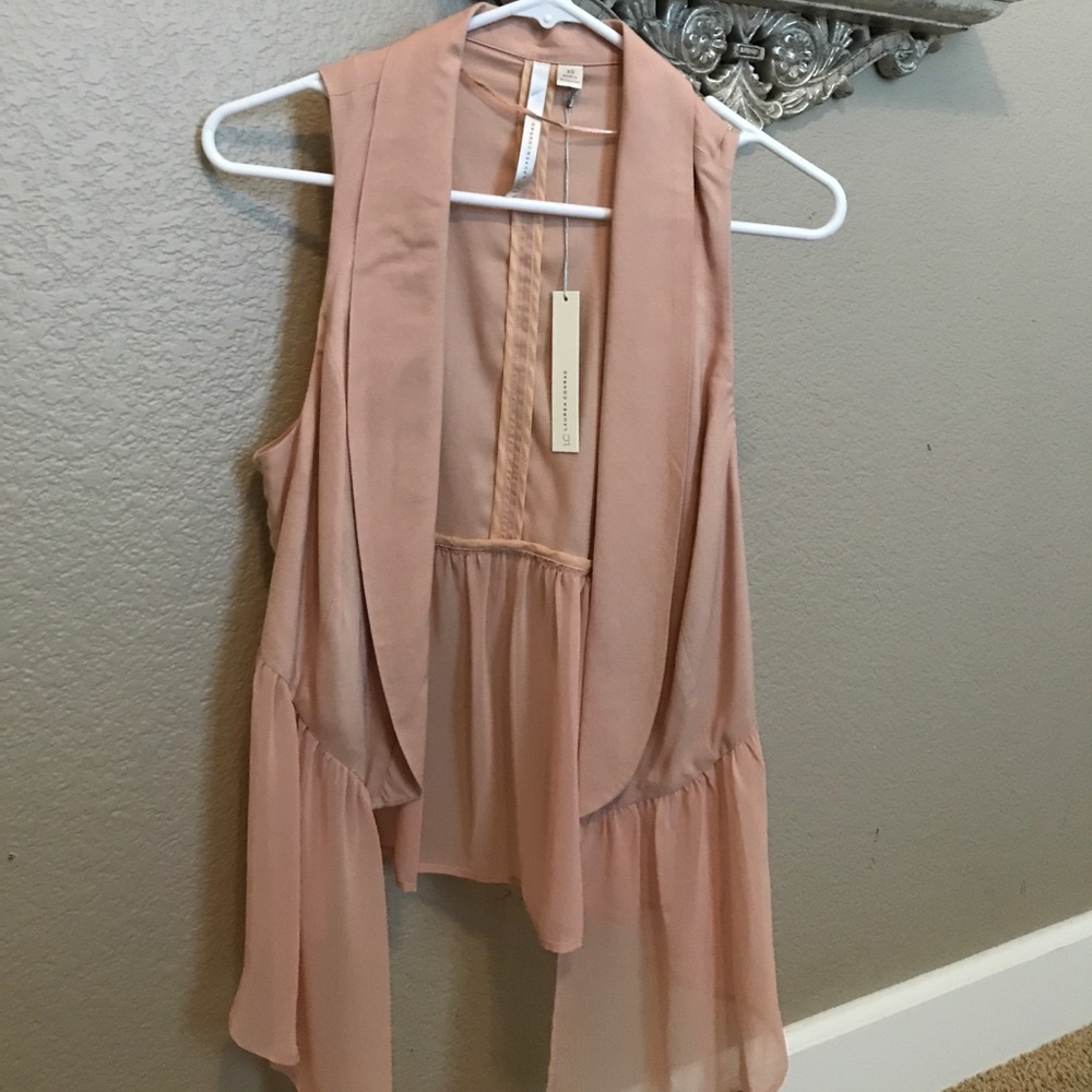 Blush shawl collar vest